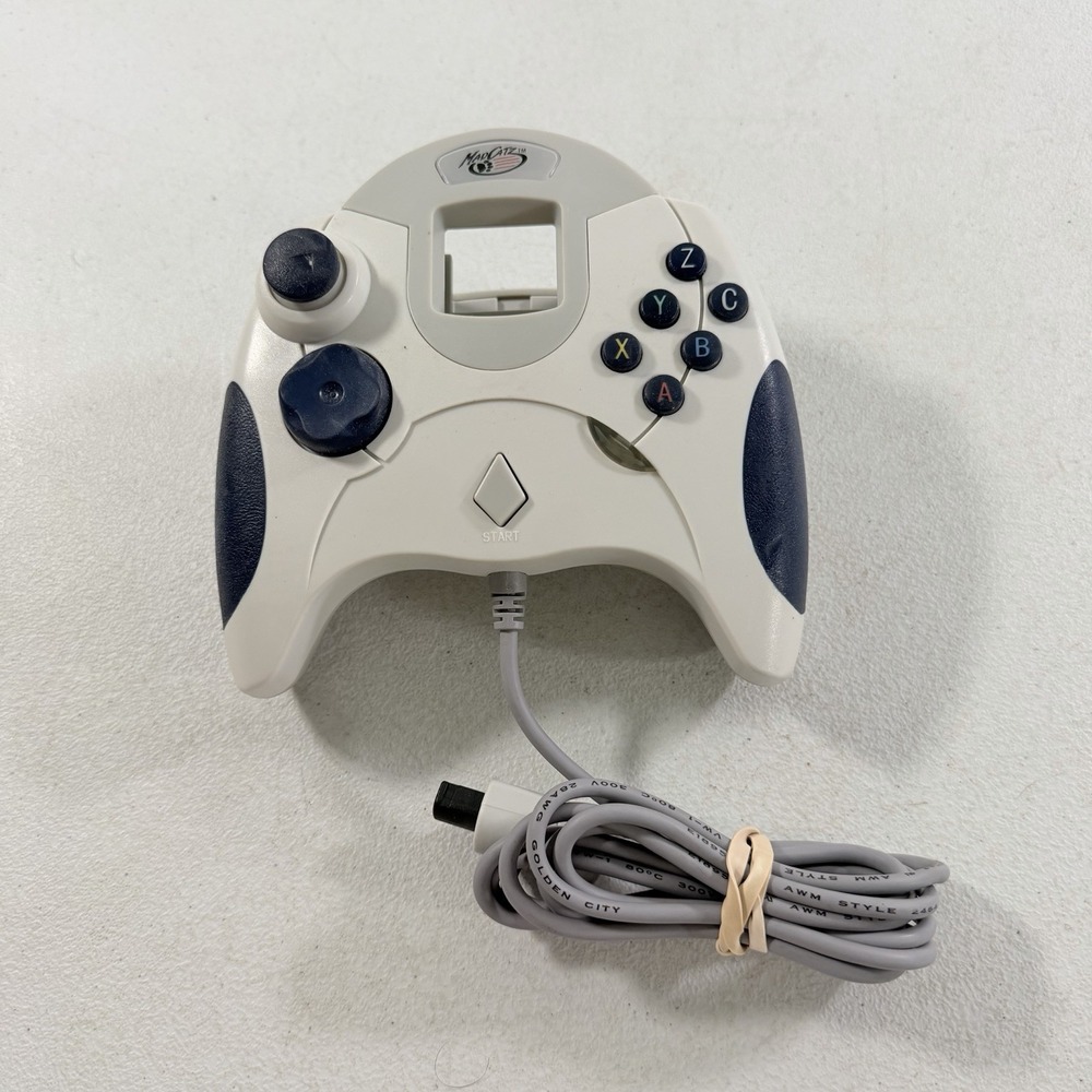 Mad Catz Sega Dreamcast Dream Pad Wired Controller White Blue TESTED WORKING
